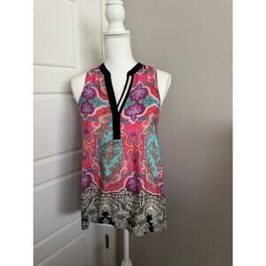 ANTHROPOLOGIE VANESSA Size XS Tank Top Style FINN (100% Silk) (Artsy Preppy)